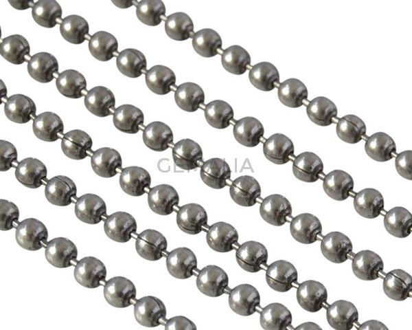 Ball Chain brass 1.5x1.5mm. Silver. Top Quality