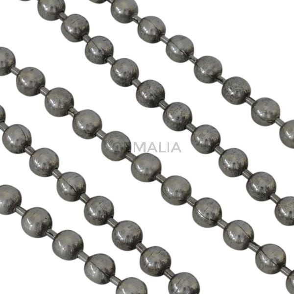 Zamak chain. 6mm balls. Silver.