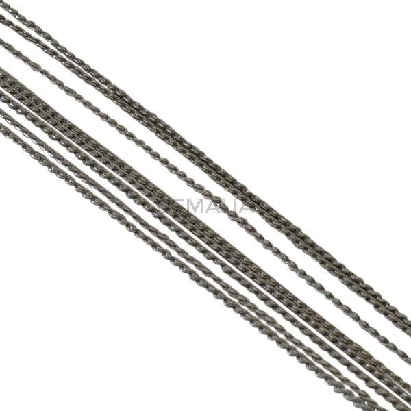 Brass chain 1mm. Silver.