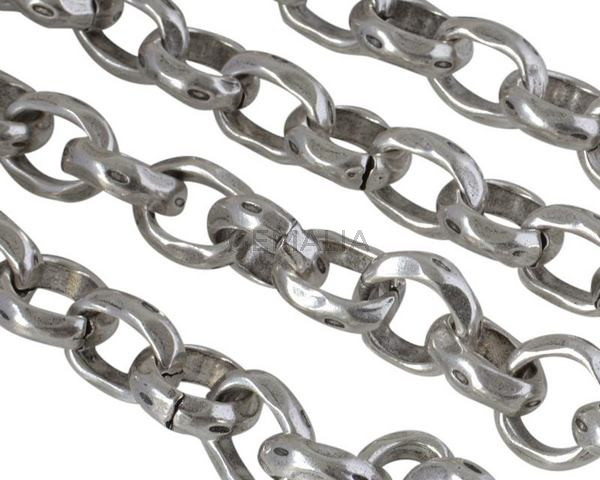 Brass Irregular chain 15x15mm. Silver