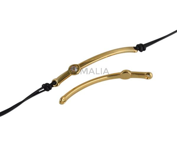 SWAROVSKI and metal connector. 43x5mm. Gold-Golden Shadow. Inn.1.5mm
