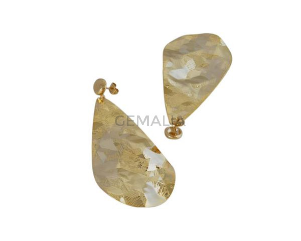 Tear earrings Brass 69x38mm. Gold. Top Quality