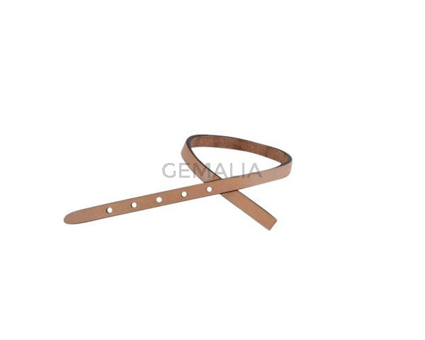 Leather cord strand for buckle clasp 230x6mm. Natural-black edges. Best Quality