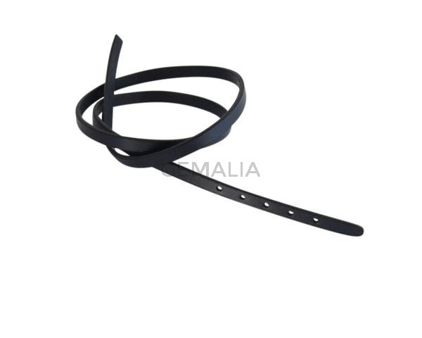 Leather cord strand for buckle clasp 590x6mm. Navy Blue-black edges. Best Quality