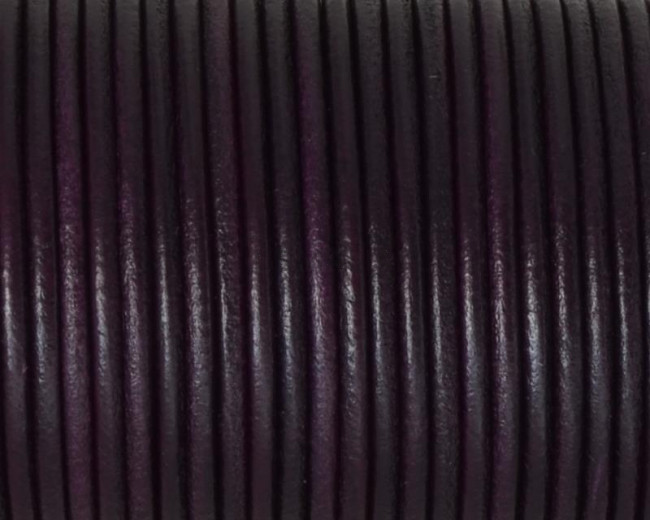 Round Leather cord 2.5mm. Plum. Best Quality.
