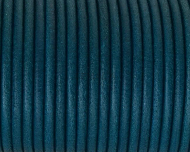 Rounud Leather cord 3mm. Turquoise. Best Quality