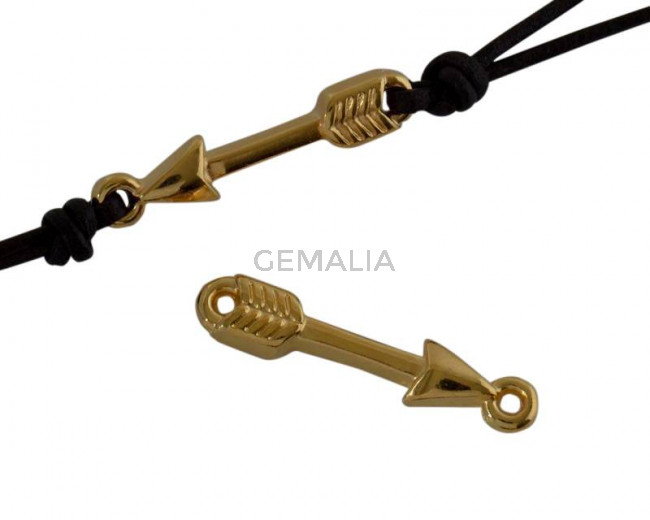 Zamak connector arrow 16x5mm. Gold. Inn.1.8mm