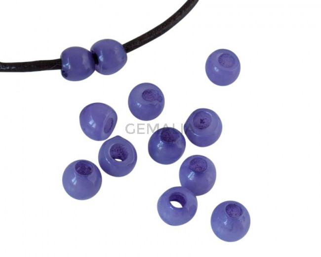 Round Resin 7x7x5mm. Opaque lilac. Inn.3mm aprox. Best Quality.