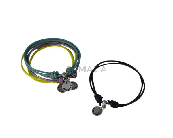 Running bracelet with 2mm leather cord and adjustable.MIX.Best Quality