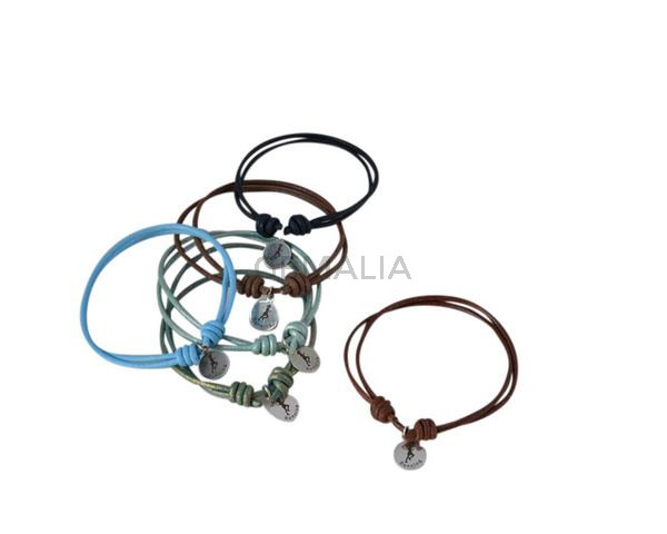 Running bracelet with 2mm leather cord and adjustable.MIX.Best Quality