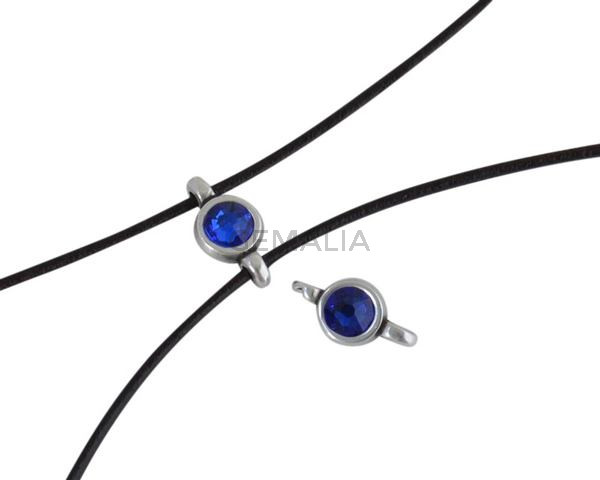 Swarovski and metal connector 10x5mm. Silver-Majestic Blue.Inn.2m
