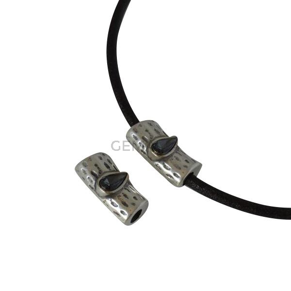 SWAROVSKI and metal slider 24x12x8,5mm. Silver-Silver Night. Inn.4mm