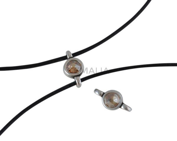 Swarovski and metal connector 10x5mm. Silver-Golden Shadow.Inn.2m