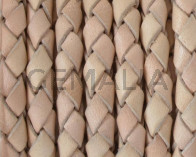 Bolo Braided Round Leather Cord. 5mm. Natural color.