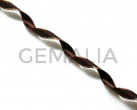 Satin Ribbon. 7mm. Brown. Best Quality.