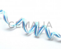 Ribbon&wire. 7mm. Sea blue. Best Quality.