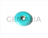 Natural turquoise. dyed. 40x40x8mm donut.