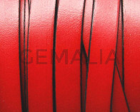 Flat Leather cord 10x1.5mm. Red&B. Best Quality.