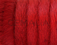 Colored cow hair leather cord. Half Round. Red.