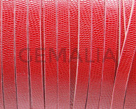 Flat Leather cord. 3x2mm. Engraved. Red. Best Quality.