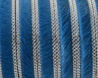 Colored cow hair Flat leather cord. With chain. 10x1.5mm. Turquoise-silver.Best Quality