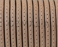 Flat Stitched leather cord. 3x1.5mm. Natural. Best Quality.