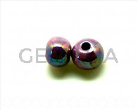 Ceramic. Round 12mm. metal lilac. Inn. 2mm. Approx.