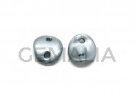 Ceramic. Connector. 30x25mm. Silver mat. Inn.4mm. app.