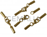 Stainless steel 304. Lobster claw cord clasp.30x3x3mm. Gold. Inn.2mm.