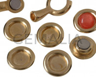 Zamak. Coin. 21mm. No stone. Inn.stone 12mm. Gold.