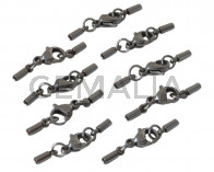Stainless steel 304. End cap with lobster clasp. Inn.1.2mm.approx.