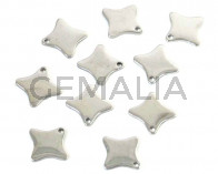 Stainless steel 304. Pendant. Star. 14x14x1mm. Silver. Inn.1mm.