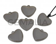 Stainless steel 304. Pendant. Heart. 21x19x3mm. Silver. Inn.1,6mm.