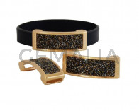 SWAROVSKI.Bronze. 35.5x13mm. Gold. DOR. Int.10x1,5mm