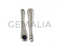 SWAROVSKI and Zamak pendant. 31x6mm. Silver-Purple Velvet. Inn.1.3mm