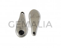 SWAROVSKI and Zamak pendant. 23.5x10mm. Silver-JET. Inn.1.5mm
