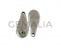 SWAROVSKI and Zamak pendant. 23.5x10mm. Silver-Peridot. Inn.1.5mm