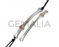 SWAROVSKI and Zamak connector. 43x5mm. Silver-Golden Shadow. Inn.1.5mm