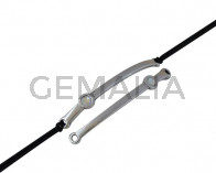 SWAROVSKI and metal connector. 43x5mm. Silver-Light Grey Delite. Inn.1.5mm