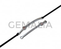 SWAROVSKI and metal connector. 43x5mm. Silver-Light Peach. Inn.1.5mm