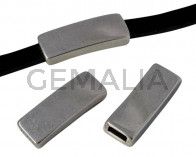 Zamak tube. 23x8x4mm. Silver. Inn.5x2mm