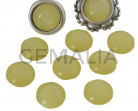 Resin. Cabochon. 12mm. Pearl lemon yellow. Best Quality.