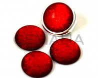 Resin. Cabochon. 20mm. Matt glittering red. Best Quality.