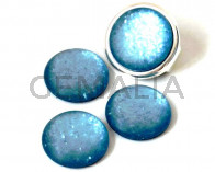 Resin. Cabochon. 20mm. Matt glittering turquoise. Best Quality.