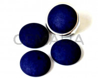 Resin. Cabochon. 20mm. Matt navy blue. Best Quality.
