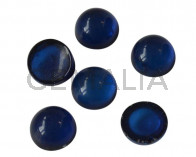 Resin. Cabochon. Coin. 7,2mm. Blue. Best Quality.