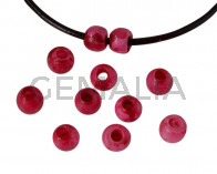 Round Resin 7x7x5mm. Marbled fuchsia. Inn.3mm aprox. Best Quality.