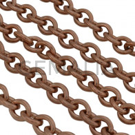 Brass. Chain. 8x6mm. Rose gold color.