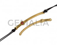 SWAROVSKI and metal connector. 43x5mm. Gold-Padparascha. Inn.1.5mm