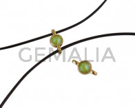 Swarovski and metal connector 10x5mm. Gold-Lime.Inn.2m